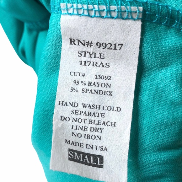 Moa Moa Girls Top Small TEAL Flower - Picture 8 of 10